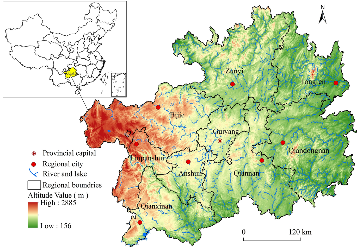 guizhou-map Mappa del Guizhou